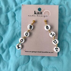 White and Black Earrings